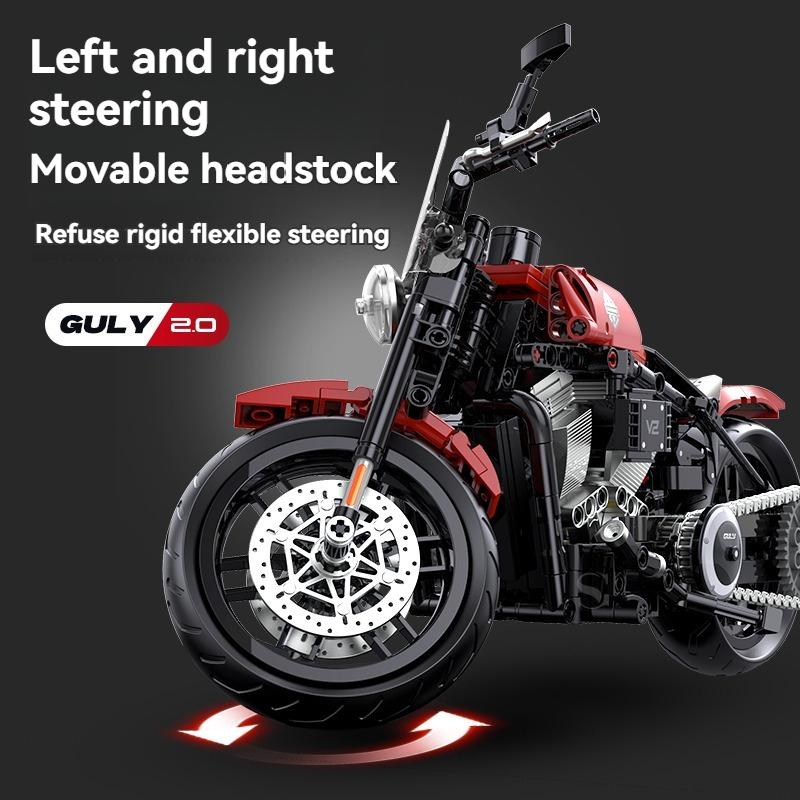 Technical Motorcycle Model Building Blocks Set Creative MOC Kit DIY Educational Toys for Kids Gift STEM Bricks Construction
