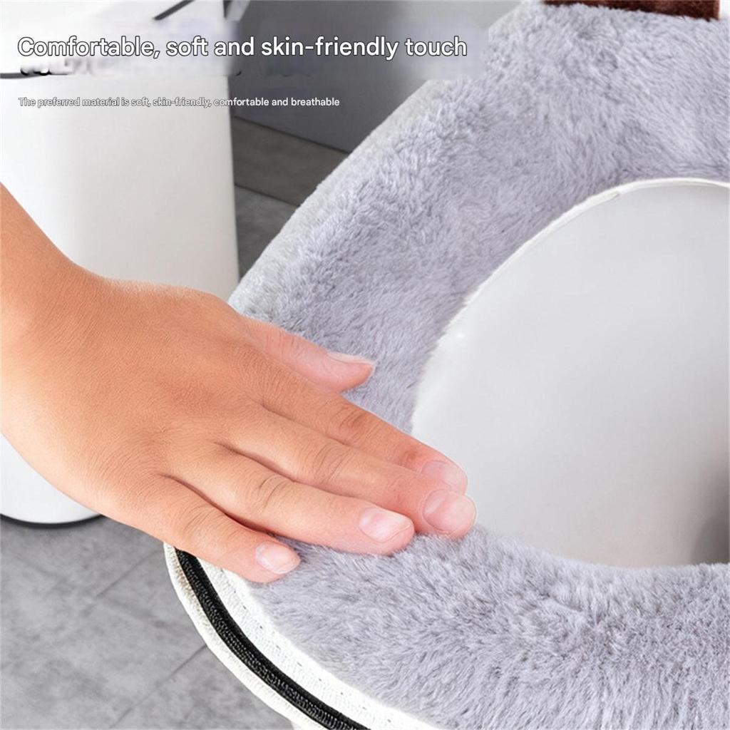 Cartoon Toilet Cover Plus Velvet Toilet Seat Cover Thickened Zipper Cartoon Toilet Mat To Protect Pregnant Women Confin