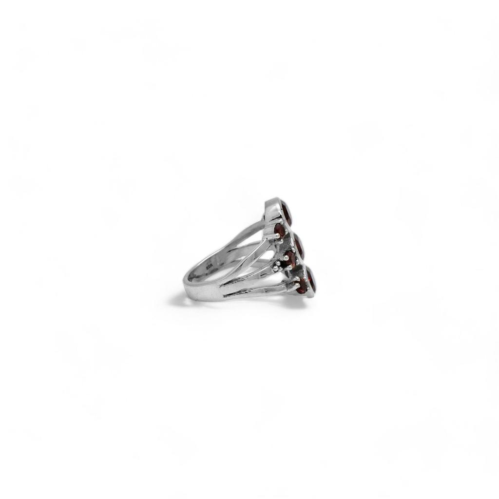Natural Garnet 925 Sterling Silver Statement Ring