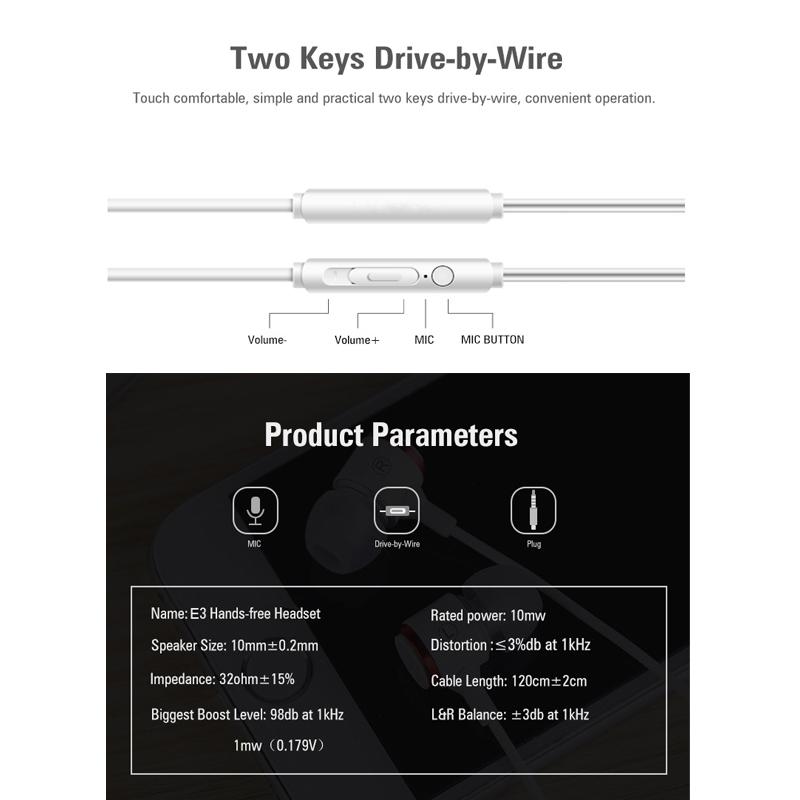 Earphones Metal Heavy Bass Stereo Wired Headset In-ear Microphone Gaming Headset