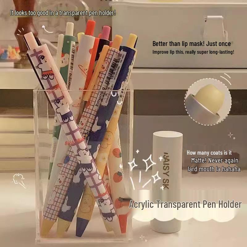 Acrylic Transparent Pen & Pencil Holder for Desktop Organization