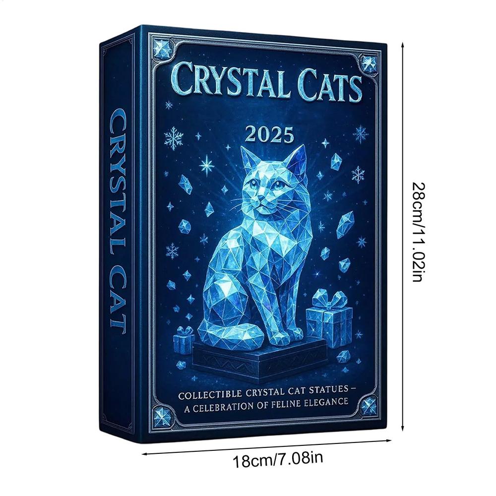 

2D Acrylic Cat Collectible Figurine Christmas Countdown 24 Days Xmas Holiday Countdown Cat Advent Calendar Xmas Gifts 28x18cm