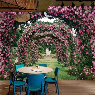 Romantische Blumen Fototapete 3d Rosenkranz Großes Wandbild für Wohnzimmer Schlafzimmer Tapeten Wohnkultur