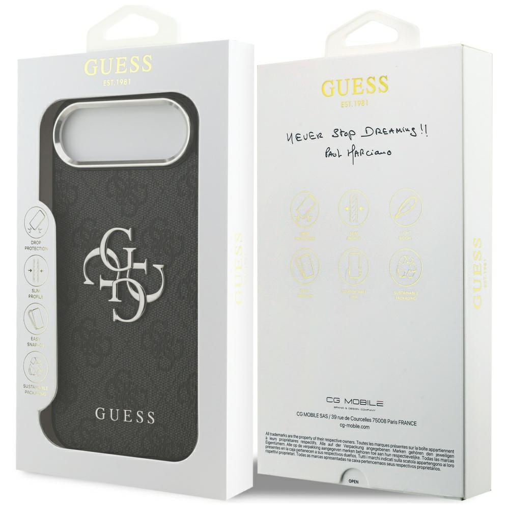 Coque Guess 4G Big 4G Logo Classique pour iPhone Air Noir Argent