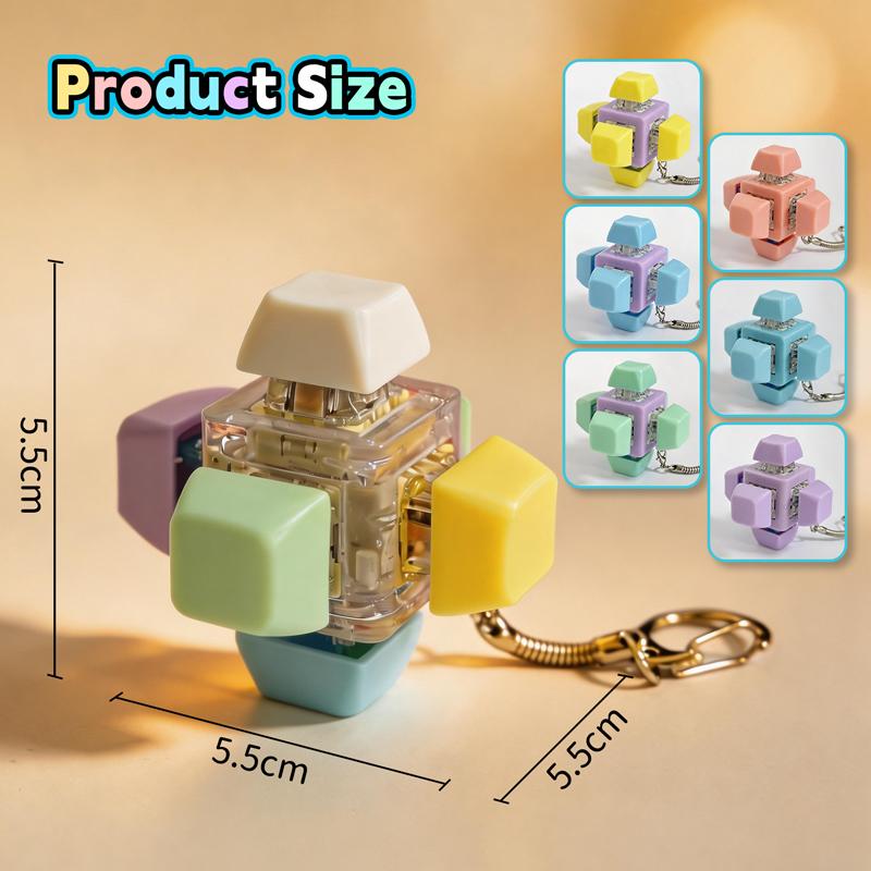 Neues Sechs-Tasten-Tastatur Fidget Spielzeug Clicker-Tastatur Fidget Schlüsselanhänger Knopf Fidget Geschenke für Erwachsene zur Stressbewältigung Schlüsselanhänger