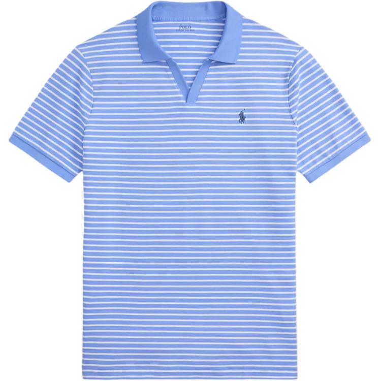 

Polo Ralph Lauren Поло в полоску с вышивкой, с коротким рукавом, мужские топы, синий 710970111-002 S