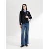 JUZUI Women's 100% Wool Round-Neck Short Coat