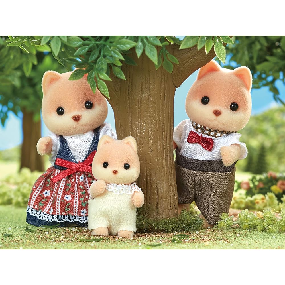 Sylvanian Families Caramel Dog Family Toy Dollhouse Figures for Ages 3 and Up EPOCH