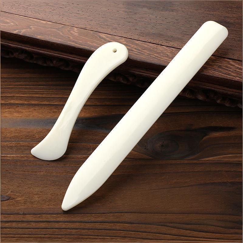 2Pcs Leather Craft Bone Folder Smooth Edge Scoring Creasing Tool Durable Leather Working Accessory for DIY Handmade Leather Projects