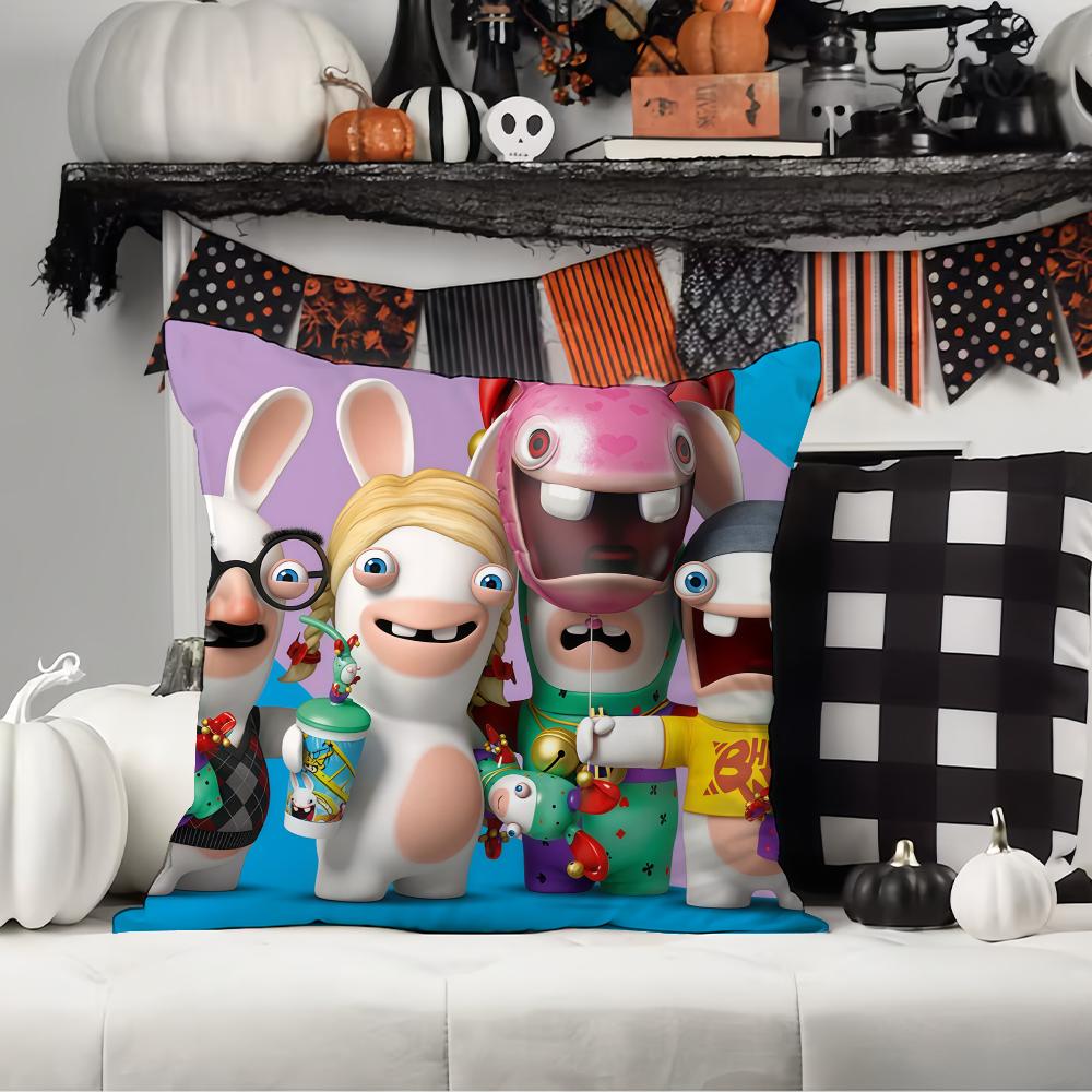Funny Cartoon Lapins Cretins Pillow Case Office Cushions Suitable For Sofa Car Bedroom Decorative Cushion Cover