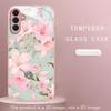 Clean flower patterned glass phone case suitable for Samsung Galaxy S26 S25 S24 S23 S22 S20 FE/Ultra/Plus hard case