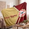 PSV Eindhoven FC Personalisierte Fleecedecke Mit Fußballlogo, Individueller Name Text Weich Warm Home Überwurfdecke