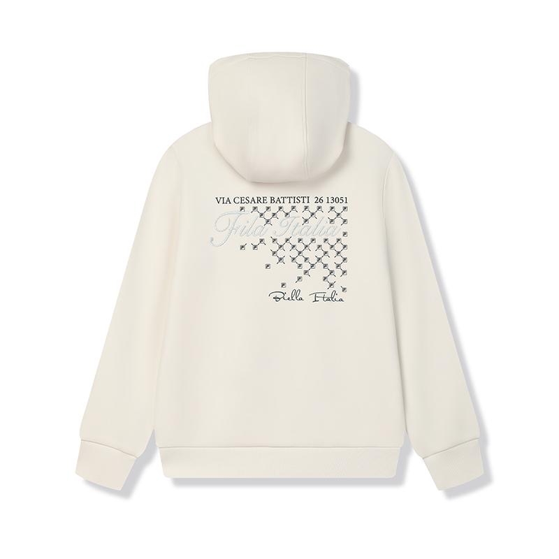 FILA Fashionable Casual Knitted Hoodie Women hoodies Cloud-Mushroom-White F11W518206FWT