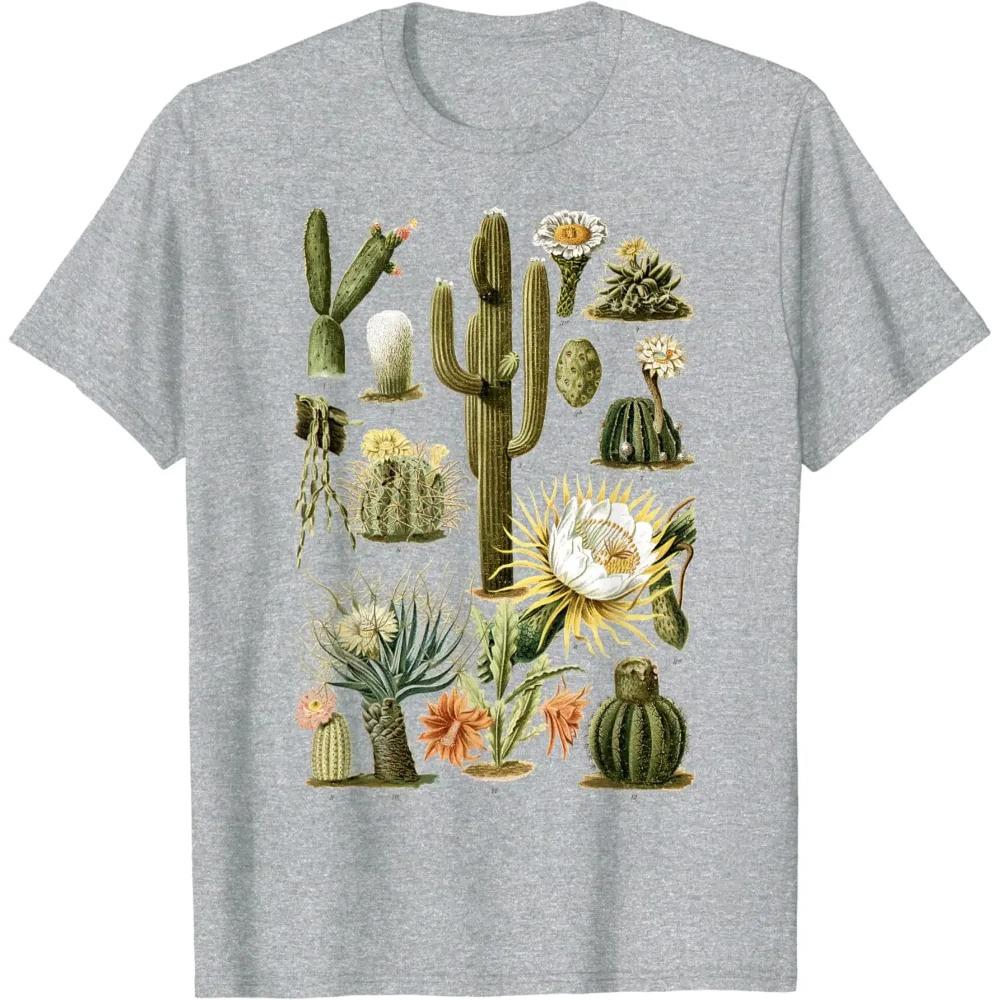Cactus Succulent Plants Retro Vintage Cacti Botany Botanical T-Shirt Unisex  Graphic T Shirts Streetwear