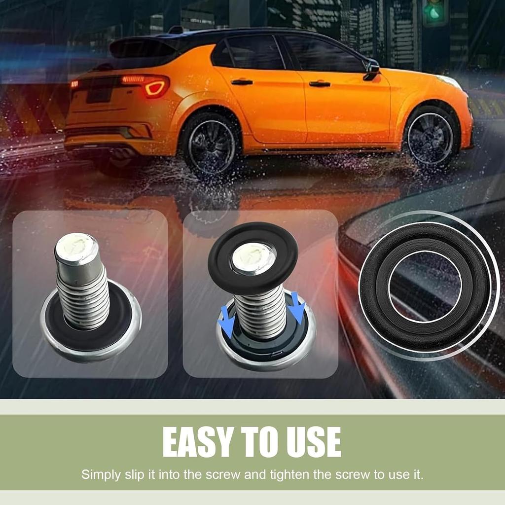 10 PCS M14 Oil Drain Plug Gasket, Rubber Car Sealing Gasket Replacement for OEM#F5TZ-6734-BA, Engine Oil Pan Crush Washers Reduced Oil Leakage,