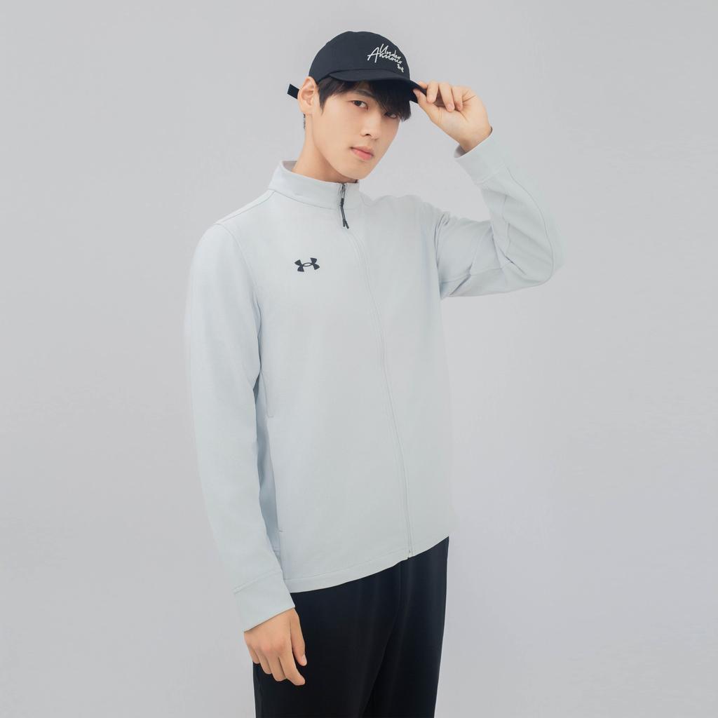 Under Armour Sports Series Womens Training Logo Pattern Outdoor Casual Sports Pullover Jacket Unisex Jacket Gray 24500402-009