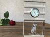 Siberian Husky, Chukcha – Glass clock with a photo, photo of a dog in crystal | Art-Dog