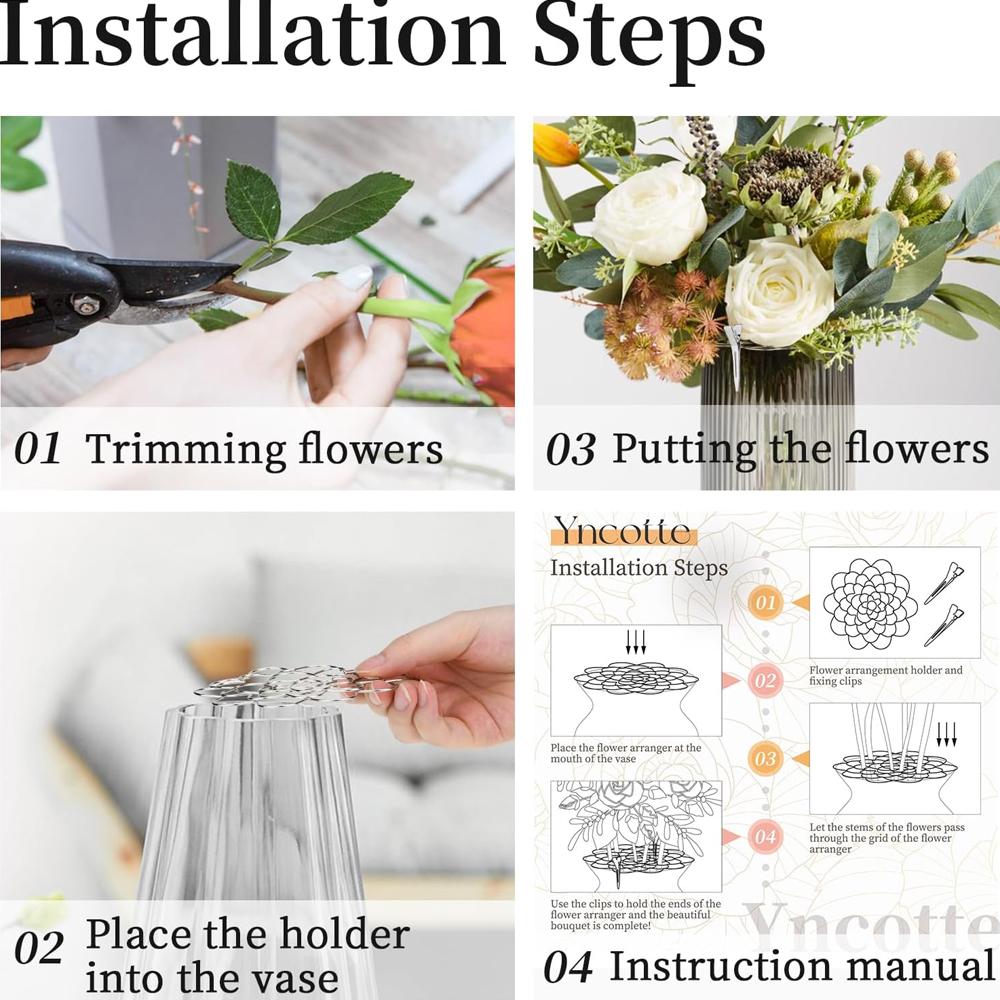 Flower Arrangement Holder,Metal Floral Grid Used for Vase Flower Arrangement Art Wire Frog Insert for Vase Stems Bouquets Plant