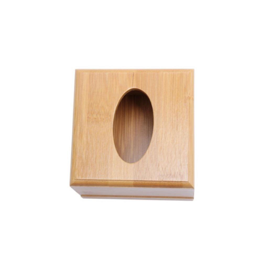 Square Western restaurant Bamboo Eco-Friendly Storage box Tissue Rack Napkin holder Tissue Holder