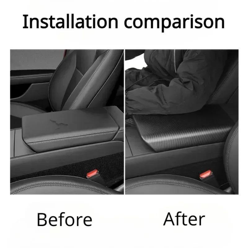 Armlehnenbox-Abdeckung für Tesla Model Y Juniper 2025 Model 3 Highland ABS Mittelkonsolen-Armlehnen-Deckel Schutzhülle Zubehör