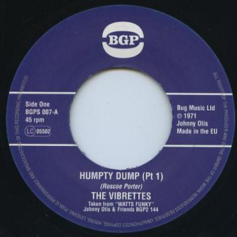 

7inch Record VIBRETTES - Humpty Dump (Pt 1) / (Pt 2) BGPS007 BGP 1971 UK Soul/Funk