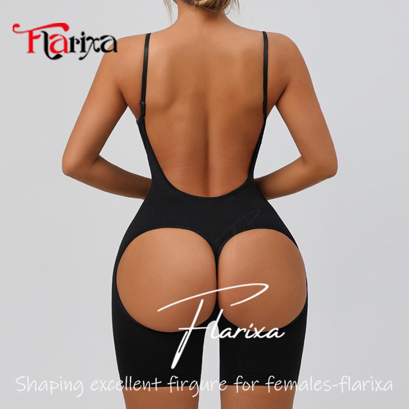 Flarixa Seamless Bodysuit Shapewear Tummy Control With Low Back Body Shaper Butt Lifter Camisole Lingerie Corset Underwear