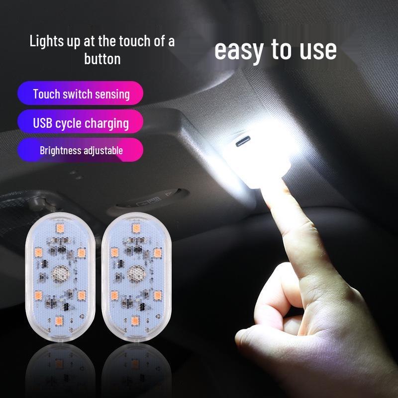 Wireless LED Touch Interior Lights - No Wiring, Seven-Color Ambient Decoration for Cars