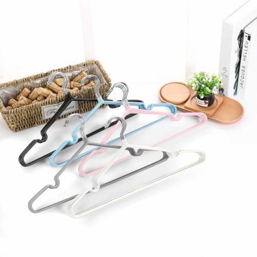 Non-Slip Hangers, Set of 20, Ideal for Storage and Laundry, Slim, Thin, Stylish, and Mark-Free, Prevents Sagging