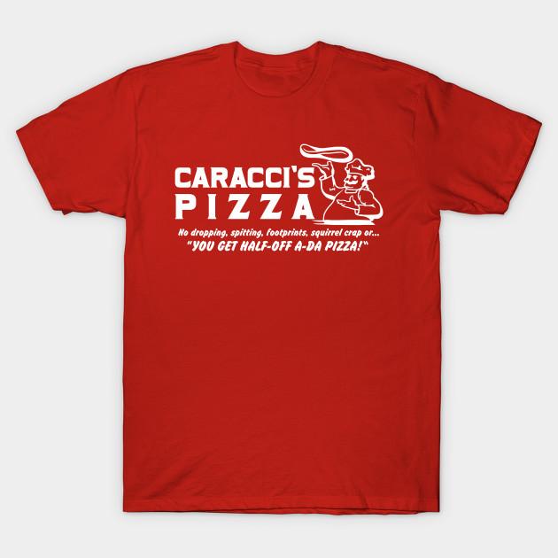 Men Black Print T-shirt Caracci S Pizza No-Cut Transfer Paper Print Cotton Tshirt 2XL красный