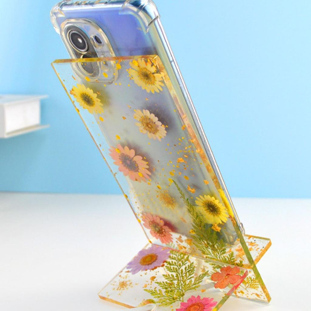 DIY Křišťálová epoxidová pryskyřice Forma Jednoduchý držák mobilního telefonu Dekorace Jednoduchý univerzální otočný stolní silikonový odlitek