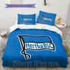 Hertha BSC Custom Name Pattern Bedding,Quilt Set Quilt Cover Pillowcase Home Birthday Gift(1 * Duvet Cover + 2 * Pillowcase, Without Core)