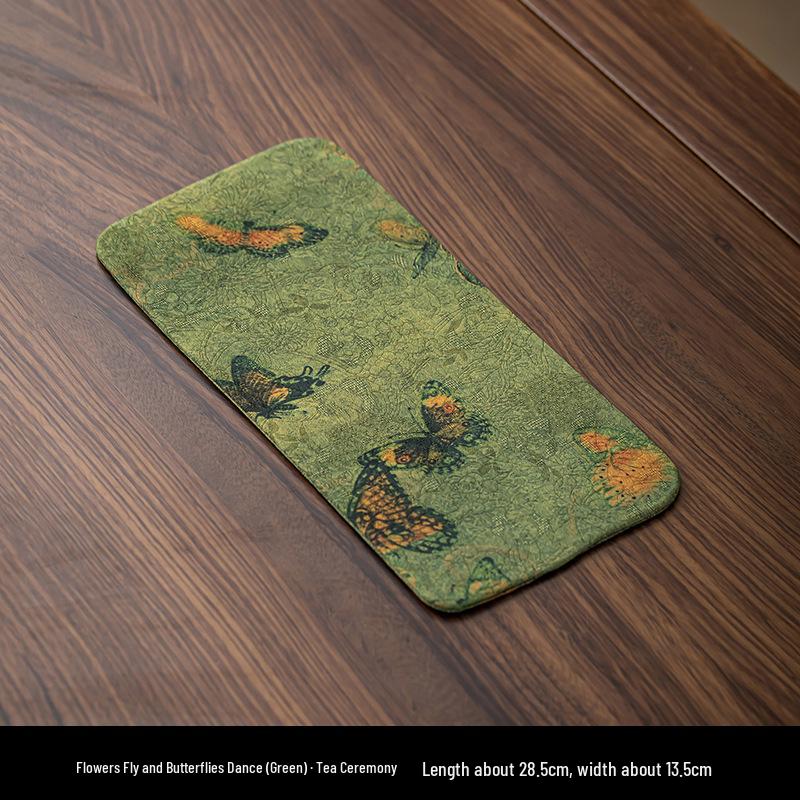 Xiangyunsha Chinese Zen Double-Sided Waterproof Tea Mat - Thickened Tablecloth for Dry Brew