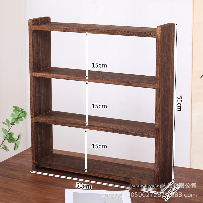 Multi-Layer Solid Wood Perfume & Cosmetics Display Stand with Cup Holder