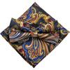 Paisley Colorful Multi [Bow Tie & Pocket Square] 2-Piece Set for Men, One-Touch Setup, FormalCasual, Bartender Style