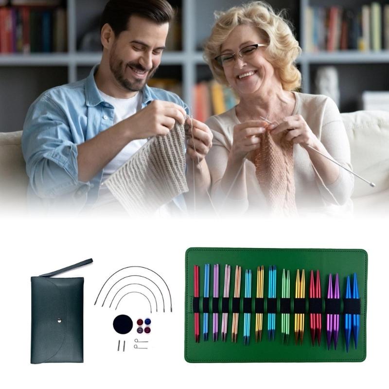 Weaving Yarns Knitting Tool Weave Accessories Kits Circular Knitting Needle Set Aluminum Interchangeable Crochet Needle