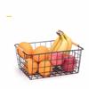 Rectangle Iron Wired Basket Metal Vegetable Fruit Snack Holder  For Bathroom Kitchen
