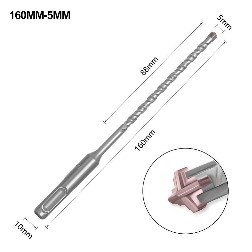 

1Pcs 110mm 160mm Electric Hammer Drill Bit Cross Tips Impact Drills For Wall Concrete Brick Masonry 5x160mm