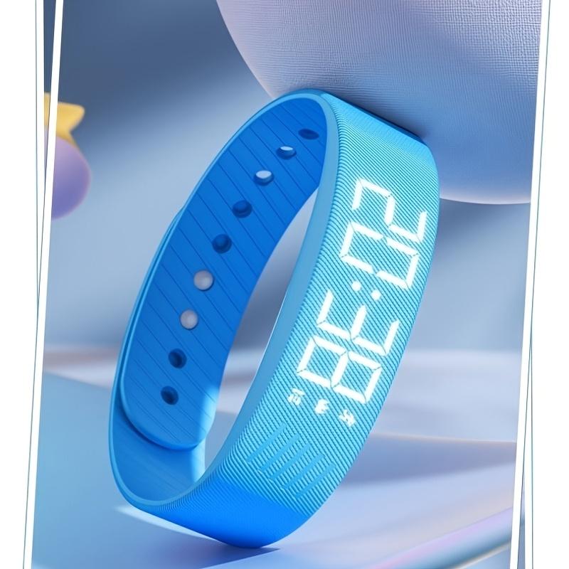 Multi-Functional Kids Digital Watch with Pedometer Alarm Luminous Display Silicone Strap and Bracelet Set White