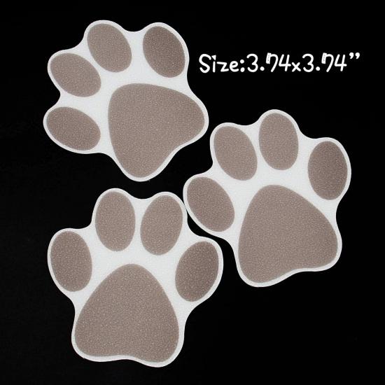 AUEAR, 10 Pack Adhesive Paw Print Bath Treads Non Slip Bathtub Stickers Strong Appliques Anti-Slip Traction to Tubs Decals
