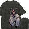 Ryomen Sukuna Curse T-shirt Jujutsu Kaisen 0 Tee Vintage Washed Oversized Retro Anime Harajuku Streetwear Graphic Manga Clothes
