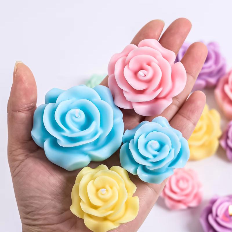 3D Mini Rose Flower Silicone Candle Mold DIY Craft Resin Gypsum Cement Soap Mold Chocolate Cake Baking Mold Valentine's Day Gift