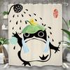 Yookeb Funny Frog Bathroom Shower Curtain Animal Hilarious Asian Style Traditional Japanese Cute Kids Polyester Fabric