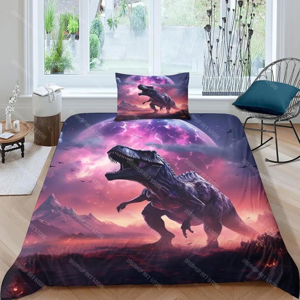 Cartoon Dinosaur Park World Duvet Cover Pillowcase Bedding Set Adult Boys Girls Bedroom Decoration Children Single Double S