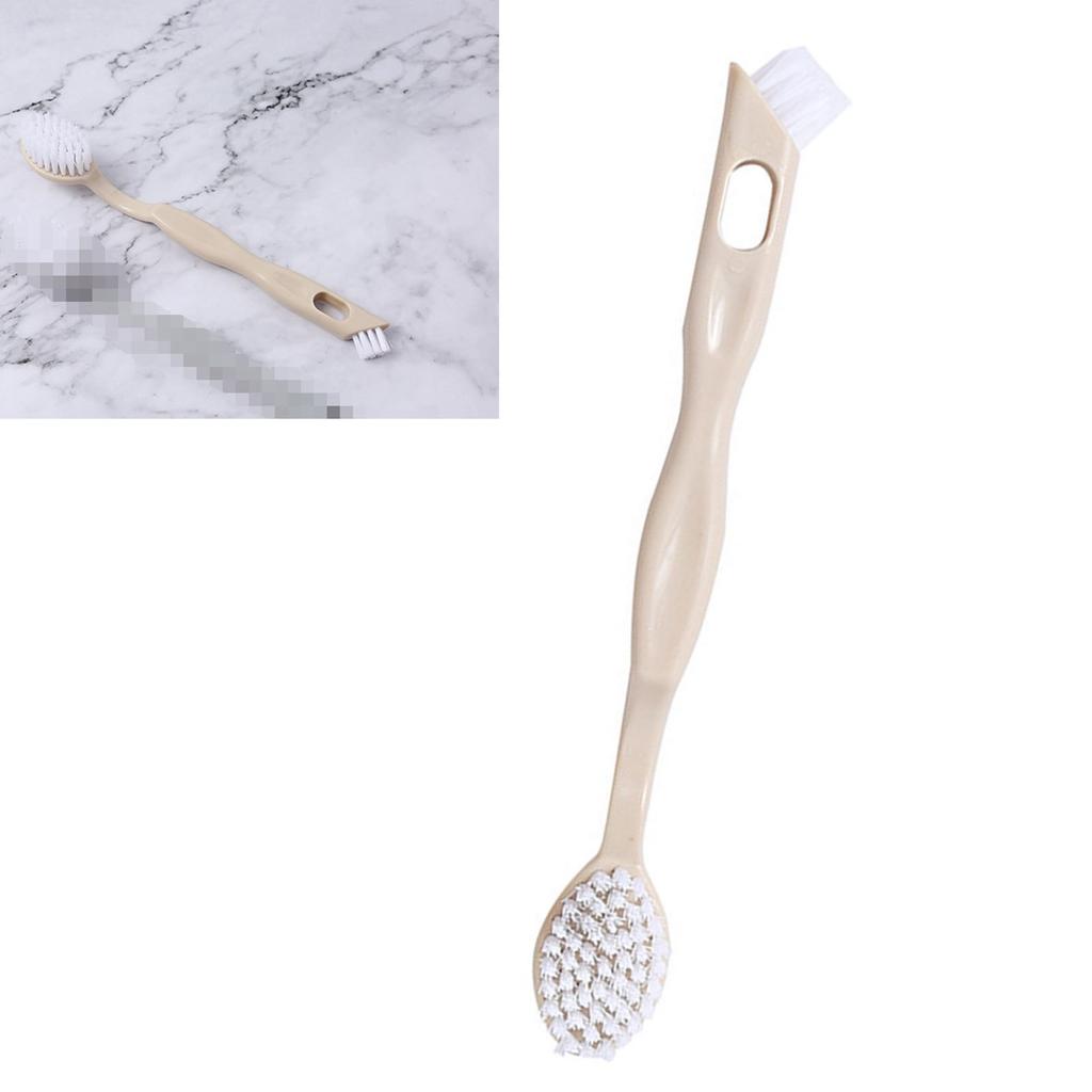 Dual Head Shoe Brush Long Handle Cleaning Brush Soft Bristle Hanging Hole Plastic Comfortable Grip