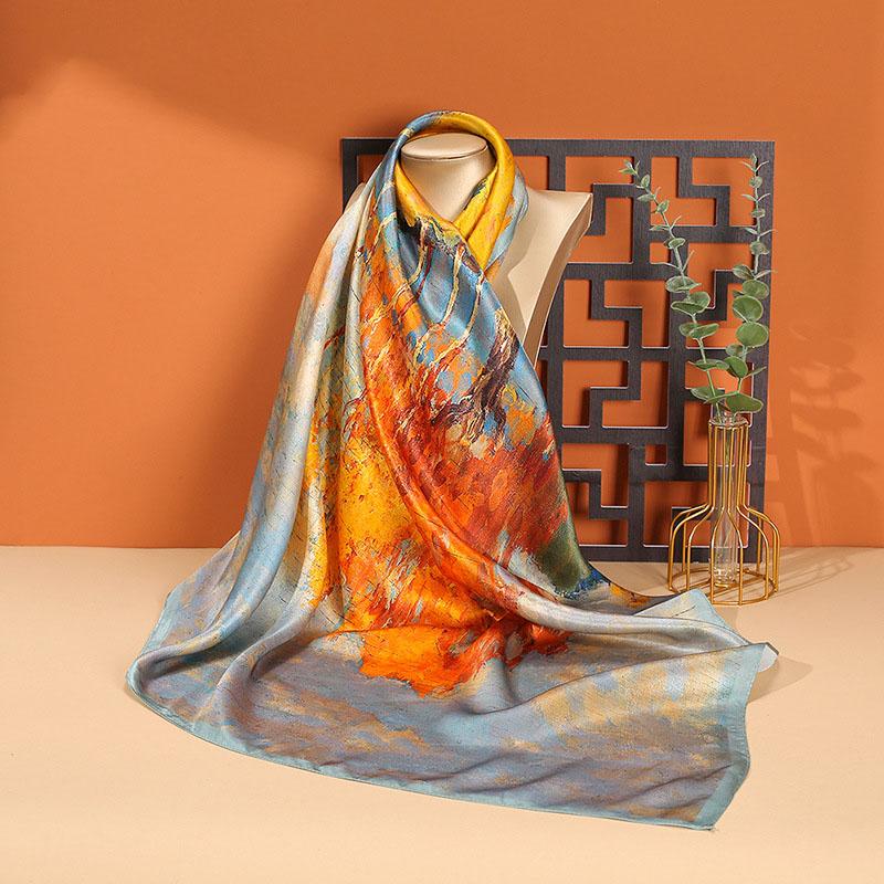 88x88cm 100% Maulbeerseide Köper Schal Luxuriöses Übergroßes Quadratisches Tuch Elegantes Damen-Tuch für Frühling Sommer Herbst