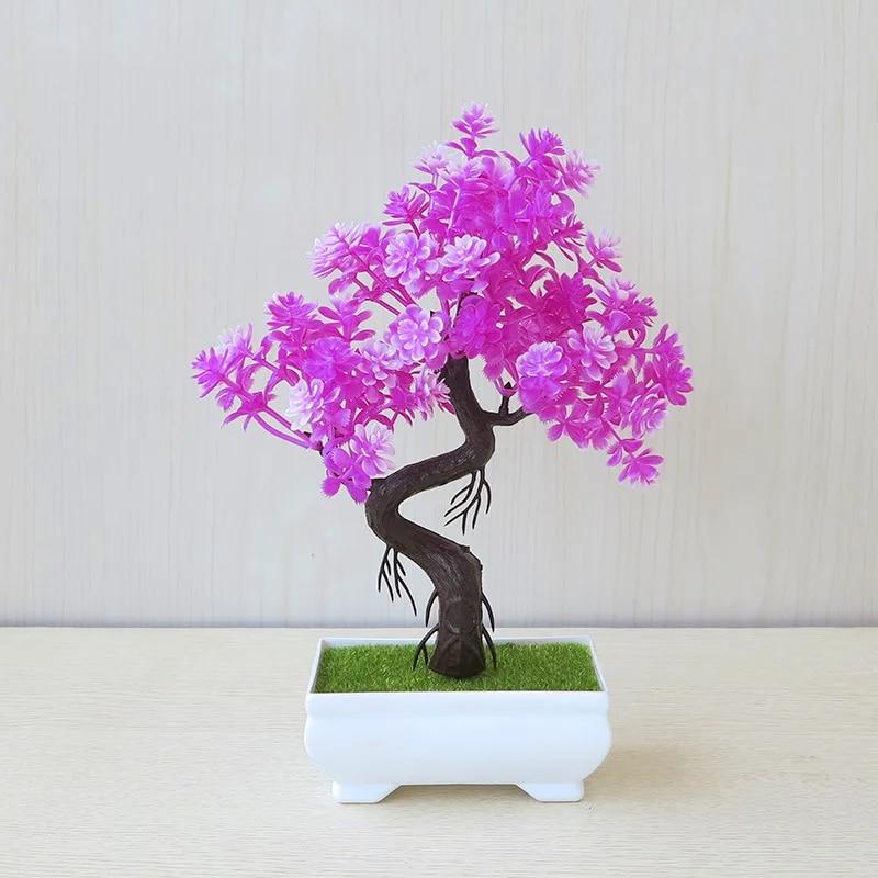Artificial Plants Potted Bonsai Green Small Tree Plants Fake Flowers Potted Ornaments for Home Garden Decor Hotel Party  Decor