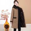 Warm Fleece-Lined Hooded Cotton Coat for Middle-Aged & Elderly Women