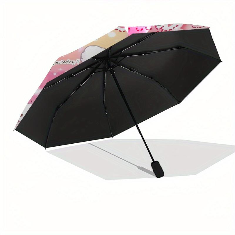 Hello Kitty,Teddy Bear Automatic Umbrella-Foldable, Durable 8-Bone Design, Compact and Stylish, Great for Camping, Halloween, Christmas, Mot