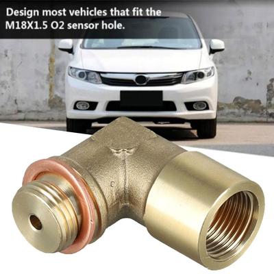 02 Extension de bouchon pour capteur d'oxygène O2, entretoise coudée à 90 degrés, compatible avec tous les capteurs d'oxygène standard avec filetage M18 x 1,5