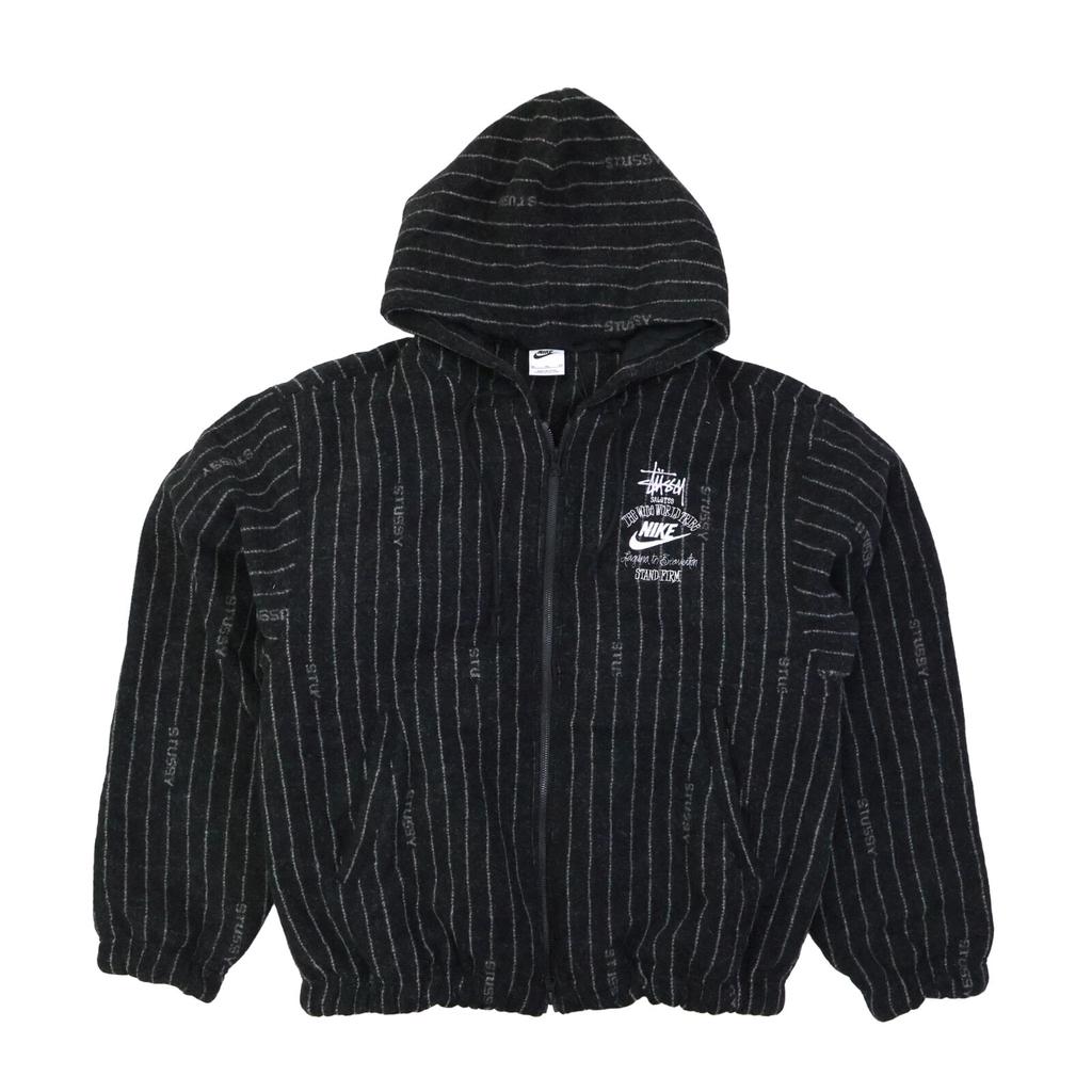 Stussy Nike Striped Wool Jacket Black